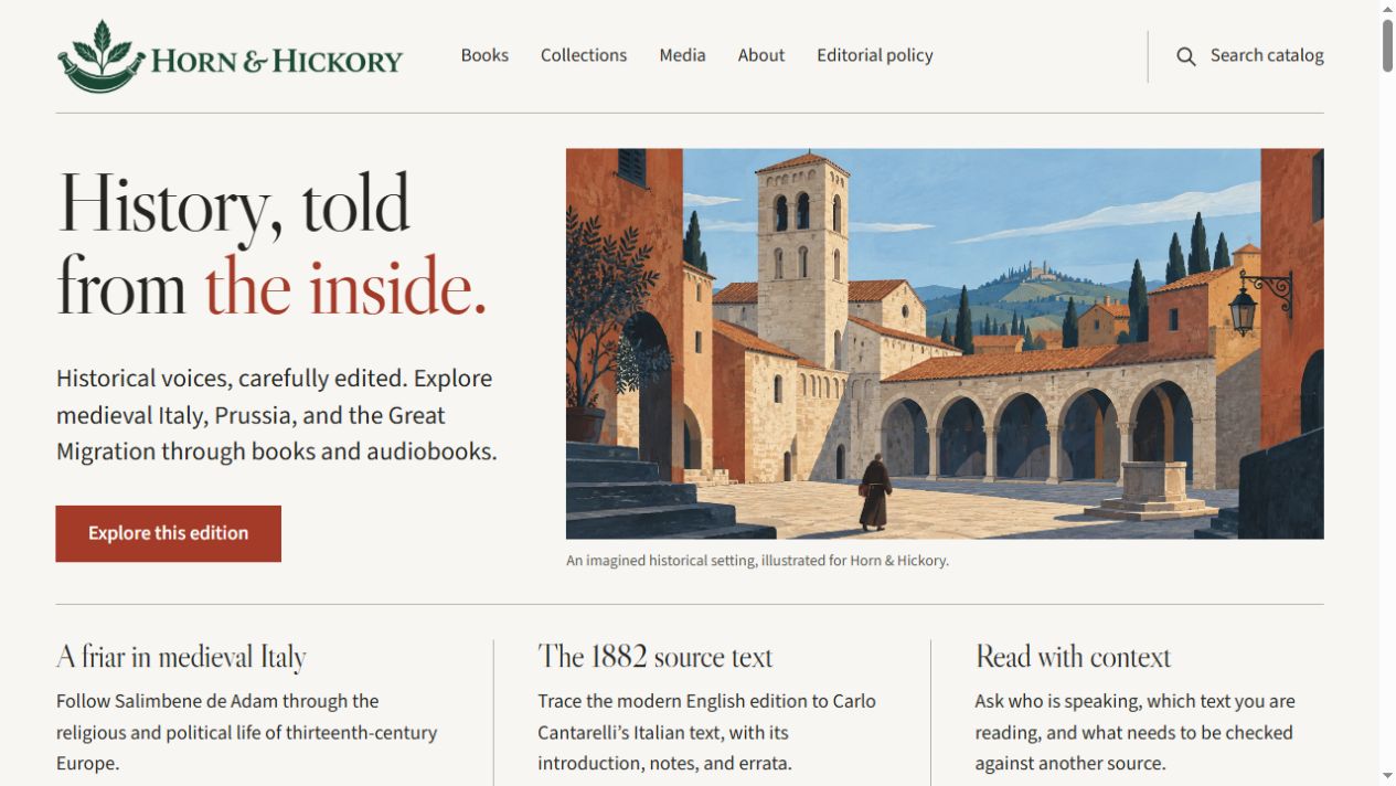 Horn & Hickory website homepage